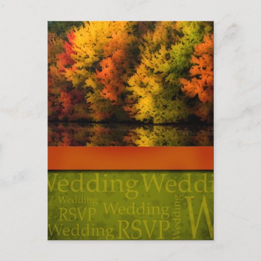秋の結婚式素朴はがき ポストカード (正面)