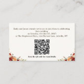 秋の結婚式素朴エンクロージャカード | カスタムQRコード エンクロージャーカード (裏面)