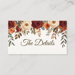 秋の結婚式素朴エンクロージャカード | カスタムQRコード エンクロージャーカード