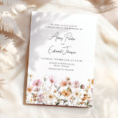 秋の結婚式素朴シンプル水の色 招待状