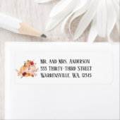 秋の結婚式素朴パンプキンフローラ差出人住所 ラベル (インサイチュ)