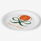 秋の結婚式素朴抽象芸術パンプキンオータムデザイン ペーパープレート (アングル)