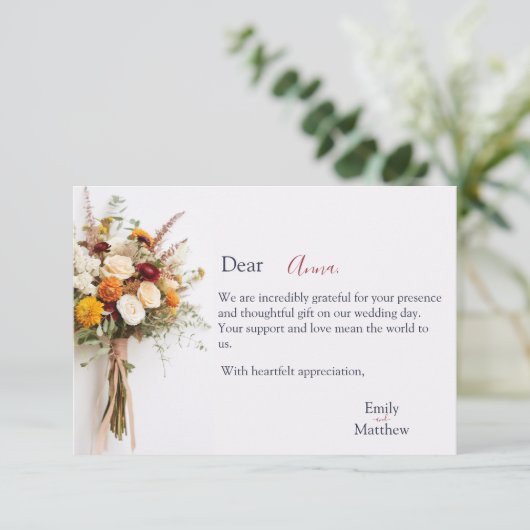 秋の結婚式結婚サンキューカード サンキューカード (スタンド正面)