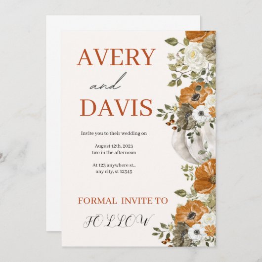 秋の結婚式美学2025 招待状 (正面/裏面)