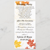 秋の結婚式計画 プログラム (裏面)