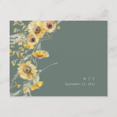 秋の結婚式詳細カードひまわり囲いカード エンクロージャーカード (裏面)