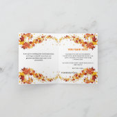 秋の結婚式離れとモノグラム カード (内部)