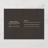 秋の結婚式 オレンジ 花柄 保存日 案内ポストカード (裏面)