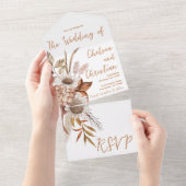 秋の結婚式 オールインワン招待状 (貼ってはがせる)