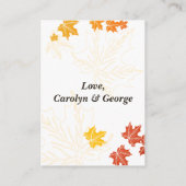 秋の結婚式 ギフト レジストリー カード (裏面)