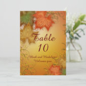 秋の結婚式 テーブル番号カード 招待状 (スタンド正面)