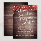 秋の結婚式 ハッピーエンドのリハーサルディナー 招待状 (正面/裏面)