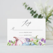 秋の結婚式 - フラワーモチーフ 出欠カード (スタンド正面)