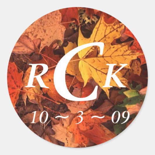 秋の結婚式 ラウンドシール (正面)