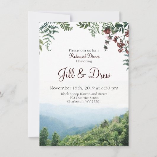 秋の結婚式　リハーサルディナー招待状 招待状 (正面)