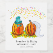 秋の結婚式 ワインラベル (シングルラベル)