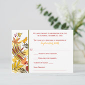 秋の結婚式 出欠ハガキ | 葉, 種, 実 出欠カード (スタンド正面)