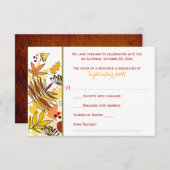 秋の結婚式 出欠ハガキ | 葉, 種, 実 出欠カード (正面/裏面)