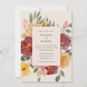 秋の結婚式 招待状 (正面)