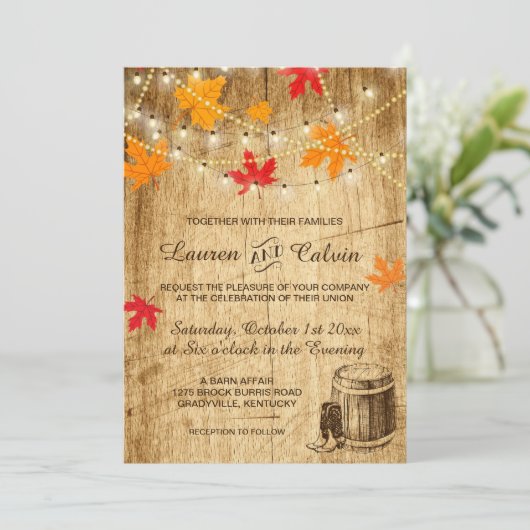 秋の結婚式 招待状 (スタンド正面)