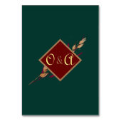 秋の結婚式（昆虫）オオカバマダラ、モナークバタフライモノグラム テーブルナンバー (裏面)