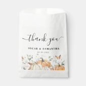 秋の結婚式| 水彩のカボチャ フェイバーバッグ (正面)