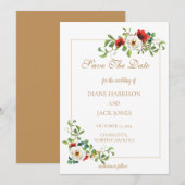 秋の結婚式 水彩画 Save The Date 招待状 (正面/裏面)