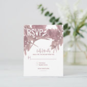 秋の結婚式 水彩 葉 RSVPカード 招待状 (スタンド正面)