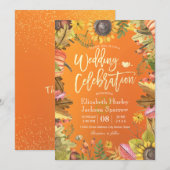 秋の結婚式 秋の紅葉 かぼちゃ 招待状 (正面/裏面)