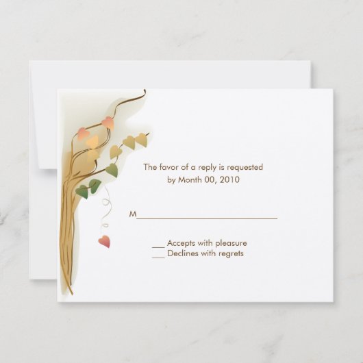 秋の結婚式 返信カード (正面)