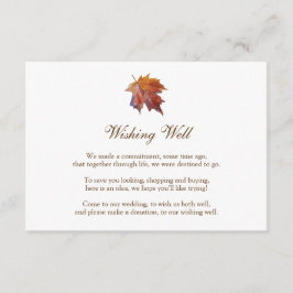 秋の結婚式　願い事の井戸　水彩の葉 エンクロージャーカード