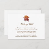 秋の結婚式 願い事の井戸 水彩の葉 エンクロージャーカード (正面/裏面)