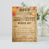 秋の結婚式RSVP(素朴結婚性) 出欠カード (スタンド正面)