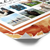 秋の結婚秋水彩フローラウェルカムサイン ポスター (角)