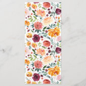 秋の結婚花のメニュー メニュー (裏面)