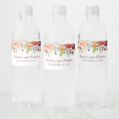 秋の結婚花の水筒ラベル（オレンジ） ペットボトルラベル (ボトル)