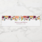 秋の結婚花の水筒ラベル（オレンジ） ペットボトルラベル (シングルラベル)