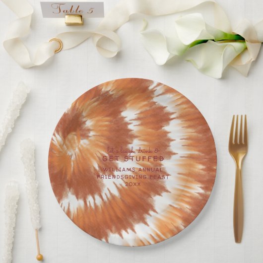 秋の絞り染め |感謝祭の友人たち ペーパープレート (ウェディング)