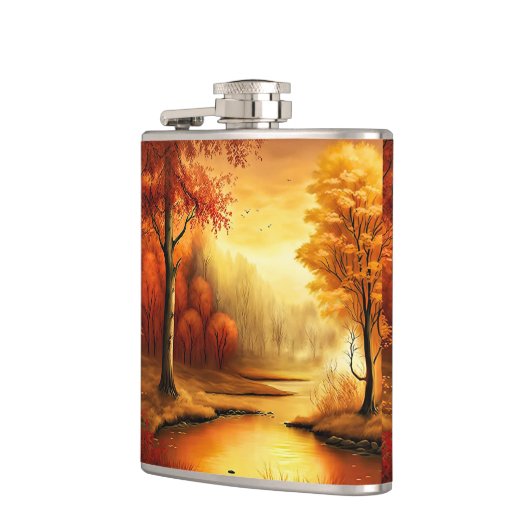 秋の絵を描風景2 フラスク (左)