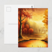 秋の絵を描風景2 ポストカード (正面/裏面)
