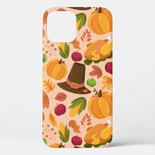 秋の継ぎ目なし模様、かわいい秋の漫画の食感 Case-Mate iPhoneケース (裏面)