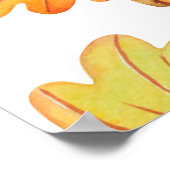 秋の継ぎ目のないカラフルオーク葉材の模様 ポスター (角)