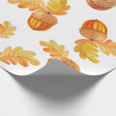秋の継ぎ目のないカラフルオーク葉材の模様 ラッピングペーパー (角)