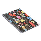 秋の継ぎ目のないカラフル葉b模様 ノートブック (右側)