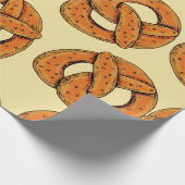 秋の継ぎ目のないパターンとプレッツェル，オクトバーフェスト ラッピングペーパー (角)