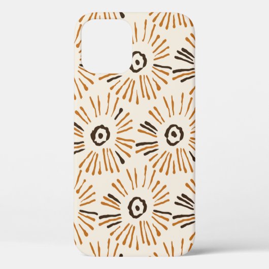 秋の継ぎ目のない幾何学的ろうけつ染めの花柄 Case-Mate iPhoneケース (裏面)