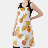 秋の継ぎ目のない模様、オークの葉カラフル付き エプロン (インサイチュ)