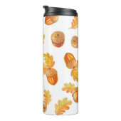 秋の継ぎ目のない模様、オークの葉カラフル付き タンブラー (回転右)