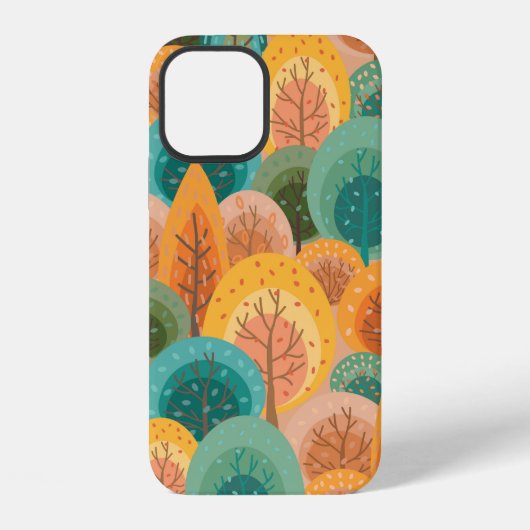 秋の継ぎ目無し模様(抽象芸術フラット) iPhoneケース (裏面)