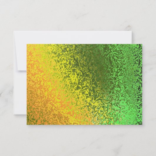 秋の緑と黄色のウェディングRSVP 招待状 (裏面)